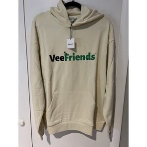 NEW VeeFriends Pullover Hoodie Gary Vee Friends Size Medium Black Cat Cream
